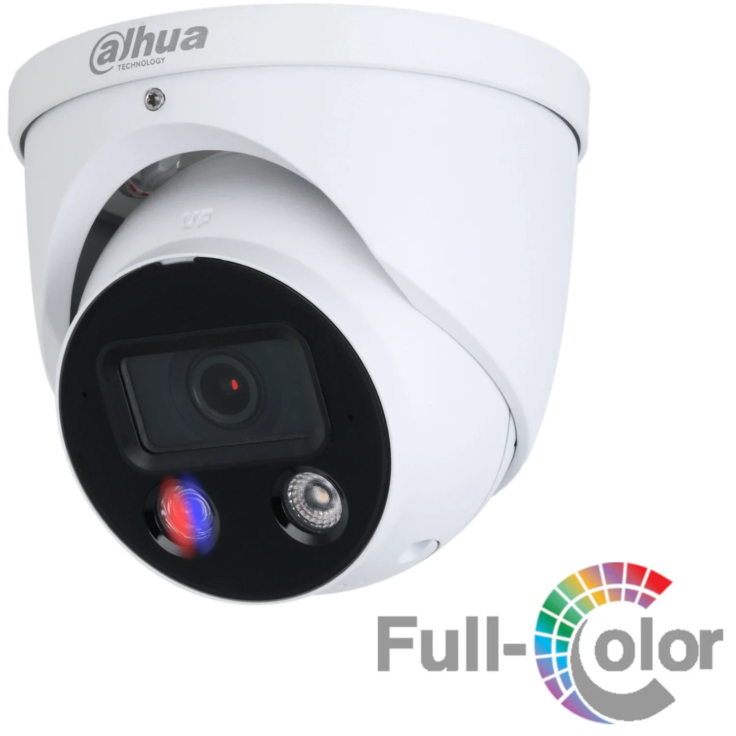 Cámara Dahua IP domo full-color IA 4MP 3.6mm IR30m Mic PoE IP67 MicroSD Alarm in/out