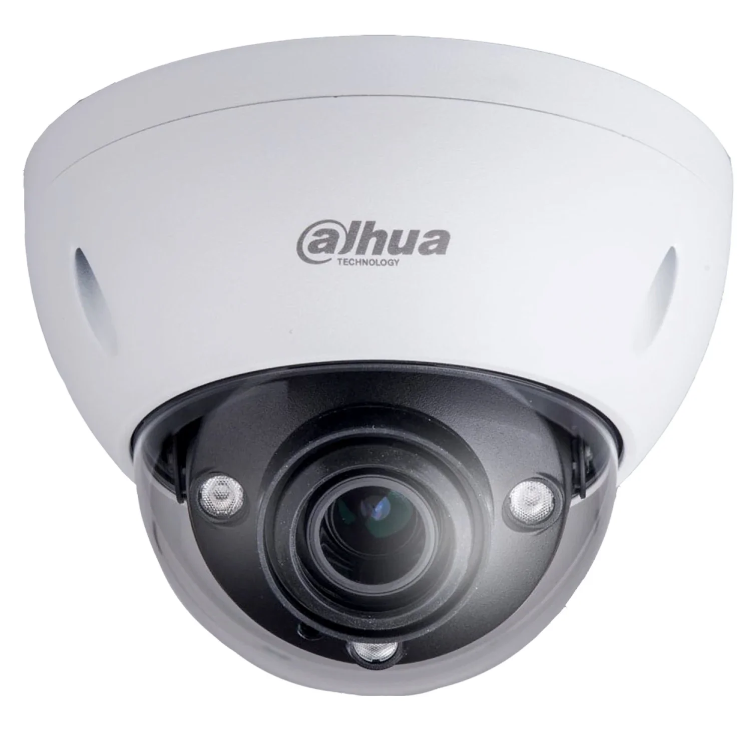 Cámara Dahua IP domo con inteligencia artificial 4MP 2.7-12mm motor IR40 PoE IP67 IK10 Soporta Micro SD