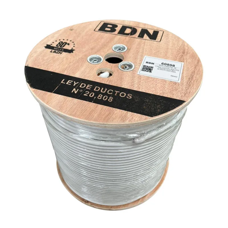 CABLE COAXIAL RG6 TRISHIELD CU 80 BLANCO LSZH T-100