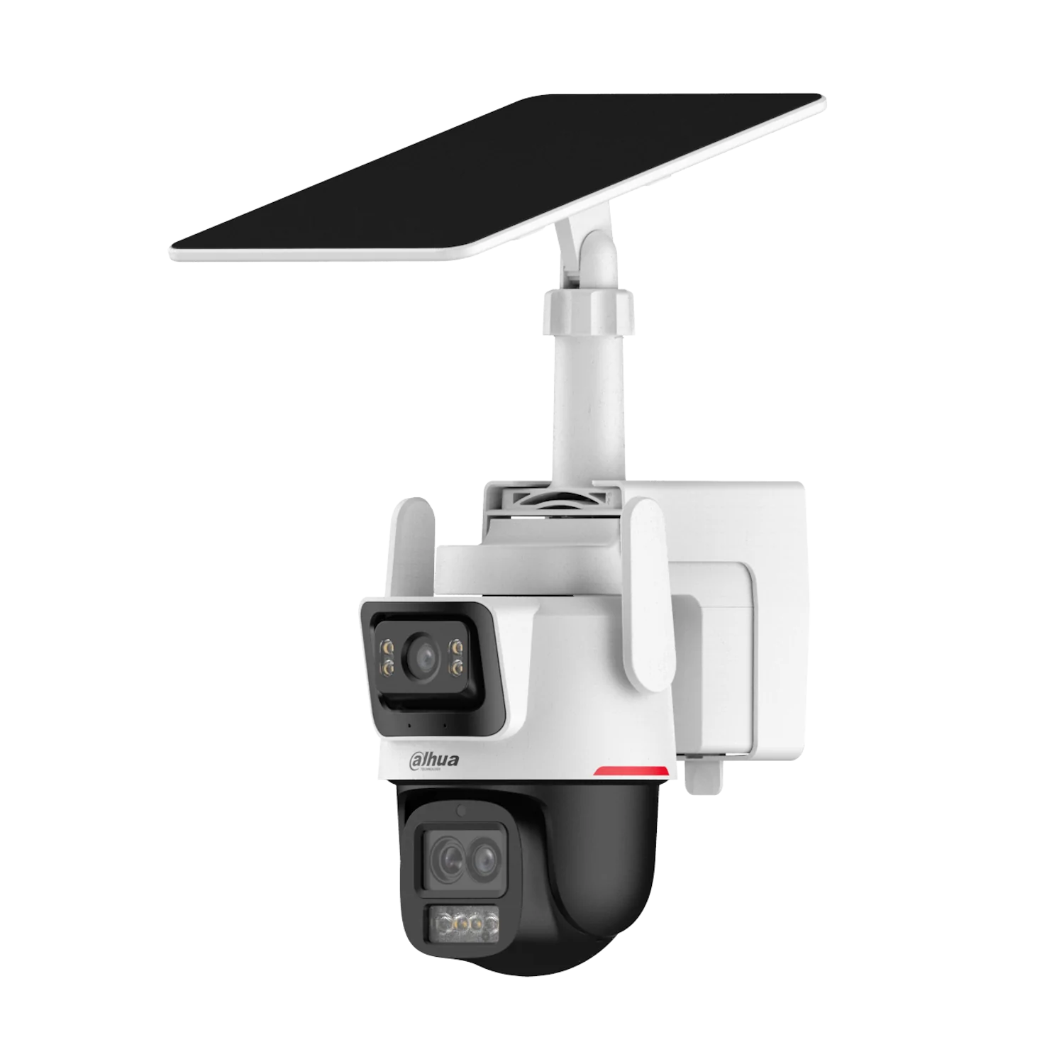 Cámara IP PT 4G Solar Doble Lente 2x3MP IP66 WizColor Led Blanco 30 Dahua con Alarma Sonora