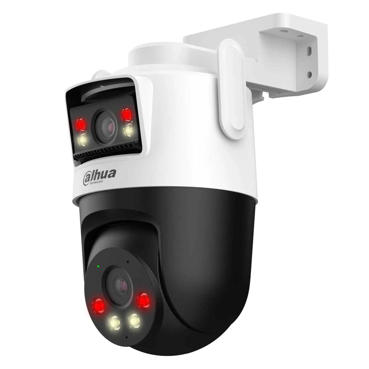 Cámara PT IP WiFi Doble Lente 5MP IP66 IR30 LED30 Luz Blanca Dahua con Alarma Disuasiva