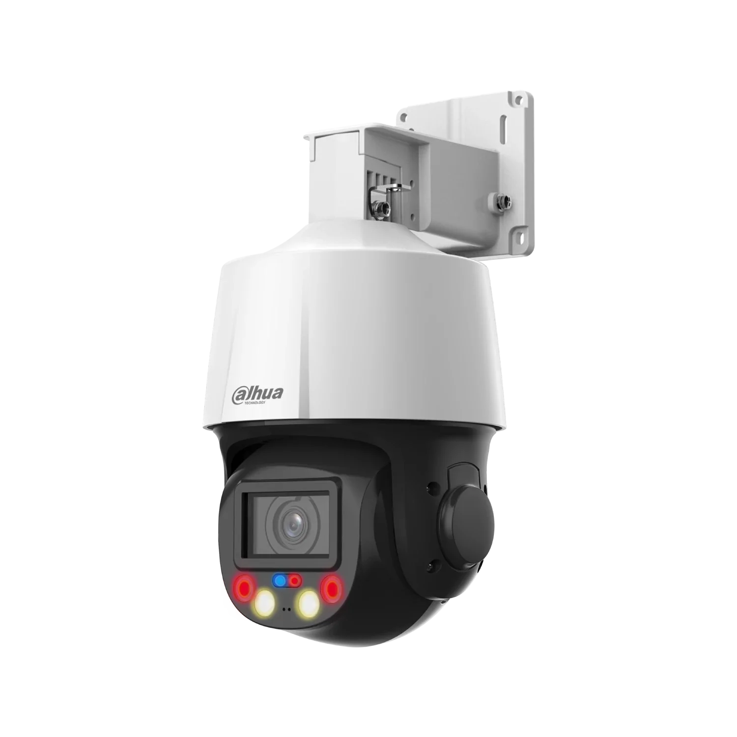 Cámara Dahua PTZ IP TiOC 4MP 5X IP66 Face Detection IR50 con Alarma y Luz Rojo/Azul Disuasiva
